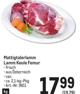 Metro Mattigtalerlamm Lamm Keule Femur Angebot