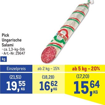 Metro Pick Ungarische Salami Angebot