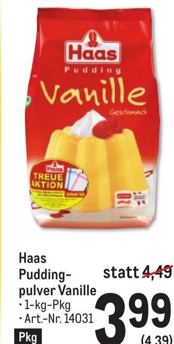 Metro Haas Pudding-pulver Vanille Angebot