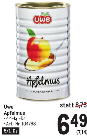 Metro Uwe Apfelmus Angebot