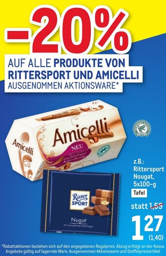Metro Rittersport Nougat, Angebot
