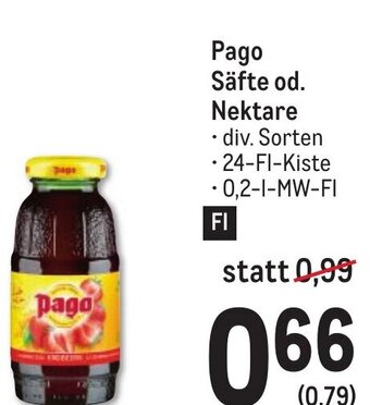Metro Pago Säfte od. Nektare Angebot