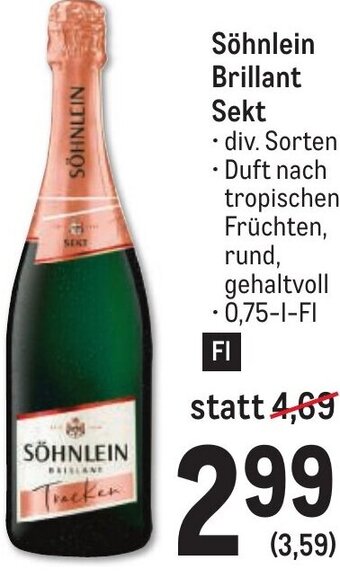 Metro Söhnlein Brillant Sekt Angebot