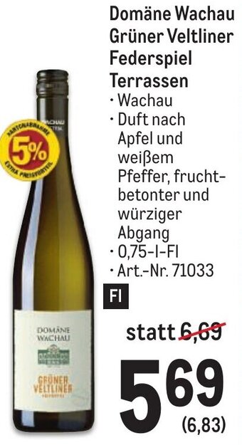 Metro Domäne Wachau Grüner Veltliner Federspiel Terrassen Angebot