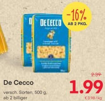 MPreis De Cecco versch. Sorten, 500 g Angebot