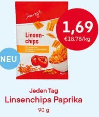 MPreis Jeden Tag Linsenchips Paprika 90 g Angebot