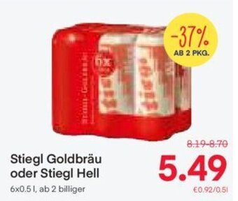 MPreis Stiegl Goldbräu oder Stiegl Hell 6x0.5L Angebot