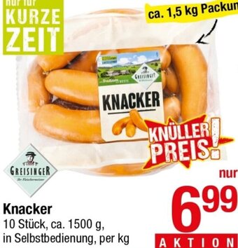 Maximarkt Knacker 10 Stück, ca. 1500 g Angebot