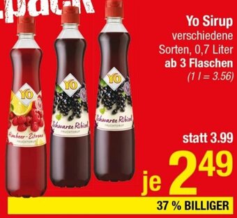 Maximarkt Yo Sirup verschiedene Sorten, 0,7 Liter ab 3 Flaschen Angebot