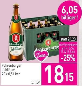 Sutterlüty Fohrenburger Jubiläum 20 x 0,5 Liter Angebot