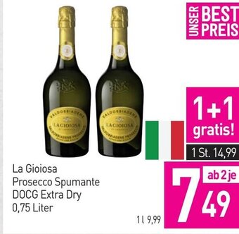 Sutterlüty La Gioiosa Prosecco Spumante DOCG Extra Dry 0,75 Liter Angebot