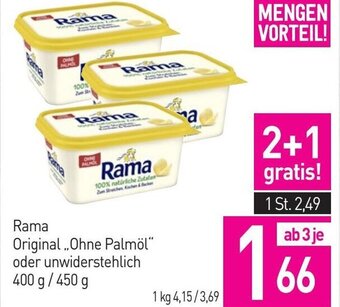 Sutterlüty Rama Original ,,Ohne Palm 400 g / 450 g Angebot