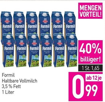Sutterlüty Formil Haltbare Vollmilch 3,5% Fett 1 Liter Angebot