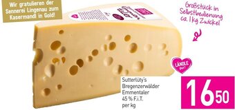 Sutterlüty Sutterlüty's Bregenzerwälder Emmentaler 45 % F.I.T. per kg Angebot