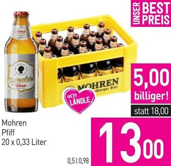 Sutterlüty Mohren Pfiff 20 x 0,33 Liter Angebot
