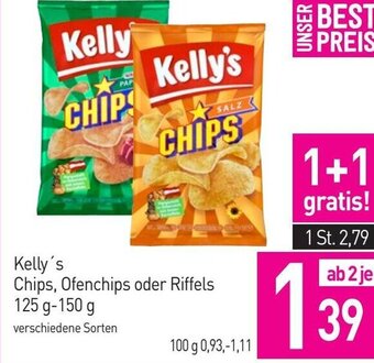 Sutterlüty Kelly's Chips, Ofenchips oder Riffels 125 g-150 g Angebot