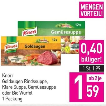 Sutterlüty Knorr Goldaugen Rindssuppe, Klare Suppe, Gemüsesuppe oder Bio Würfel 1 Packung Angebot