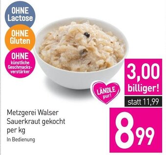 Sutterlüty Metzgerei Walser Sauerkraut gekocht per kg Angebot