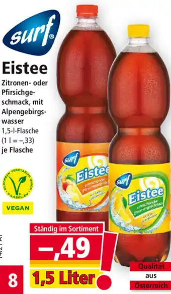 Norma Surf Eistee 1,5 Liter Angebot