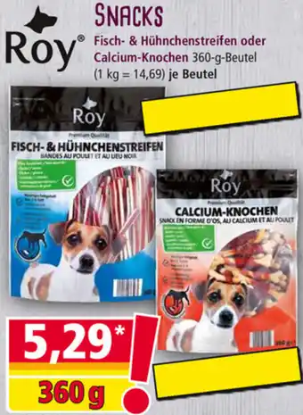 Norma Roy Snacks Fisch & Hühnchenstreifen 360g Angebot