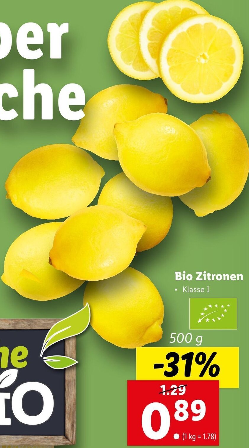 Bio Zitronen 500g Angebot bei Lidl