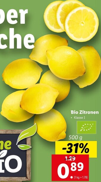 Lidl Bio Zitronen 500g Angebot