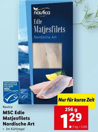 Lidl Nautica Msc Edle Matjesfilets Nordische Art 256 g Angebot
