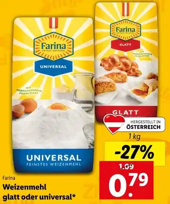 Lidl Farina Weizenmehl Glatt Oder Universal 1Kg Angebot