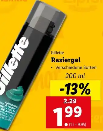 Lidl Gillette Rasiergel 200ml Angebot