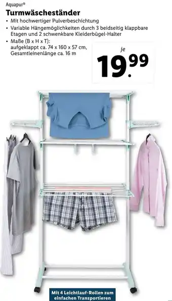 Lidl Aquapur Turmwäscheständer Angebot