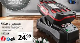 Lidl Parkside Akku 20 V+Ladegerät Angebot