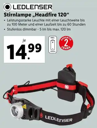 Lidl Ledlenser Stirnlampe Headfire 120 Angebot