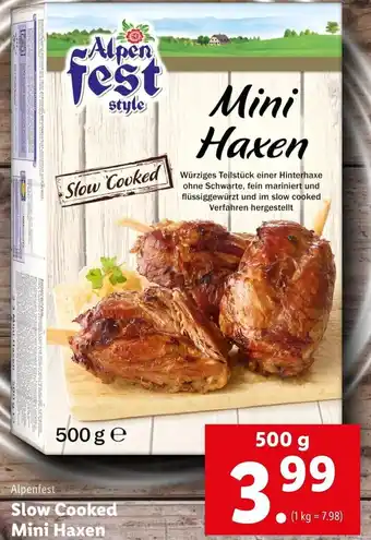 Lidl Alpenfest Slow Cooked Mini Haxen 500g Angebot