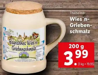 Lidl Thalheimer Wies'n Grieben Schmalz 200g Angebot