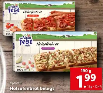 Lidl Alpenfest Holzofenbrot Belegt 190g Angebot