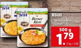Lidl Alpenfest Rösti 500g Angebot
