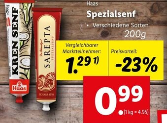 Lidl Haas Spezialsenf 200g Angebot