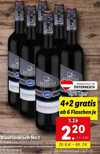 Lidl Pannonia Exclusiv Blaufränkisch No. 1 Angebot