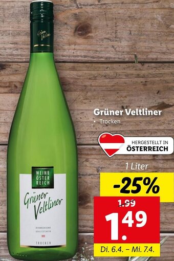 Lidl Grüner Veltliner 1 Liter Angebot