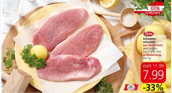 Spar Schweins- schnitzel aus Österreich per kg Angebot