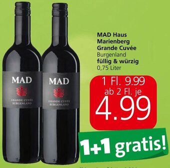 Spar MAD Haus Marienberg Grande Cuvée Burgenland füllig & würzig 0,75 Liter Angebot