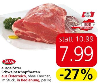 Spar ausgelöster Schweinsschopfbraten aus Österreich per kg Angebot