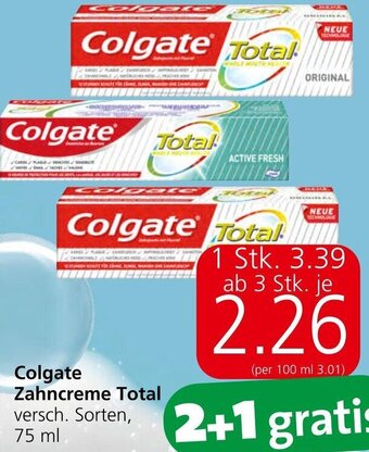 Spar Colgate Zahncreme Total versch. Sorten, 75 ml Angebot
