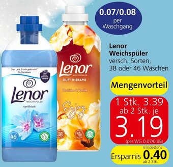 Spar Lenor Weichspüler versch. Sorten, 38 oder 46 Wäschen Angebot