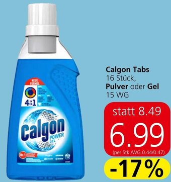 Spar Calgon Tabs 16 Stück, Pulver oder Gel 15 WG Angebot