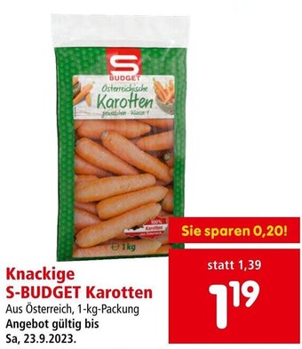 Interspar Knackige S-BUDGET Karotten Angebot