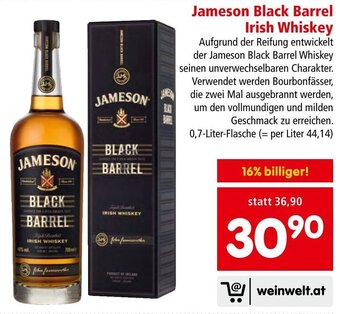 Interspar Jameson Black Barrel Irish Whiskey 0,7-Liter-Flasche Angebot