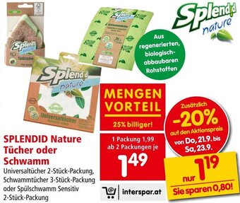 Interspar SPLENDID Nature Tücher oder Schwamm Angebot