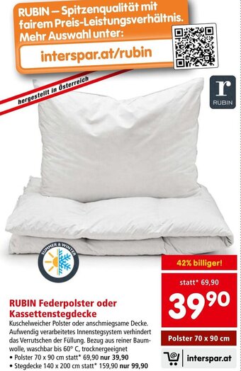 Interspar RUBIN Federpolster oder Kassettenstegdecke • Polster 70 x 90 cm Angebot