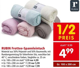 Interspar RUBIN Frottee-Spannleintuch Gr. 100 x 200 cm Angebot